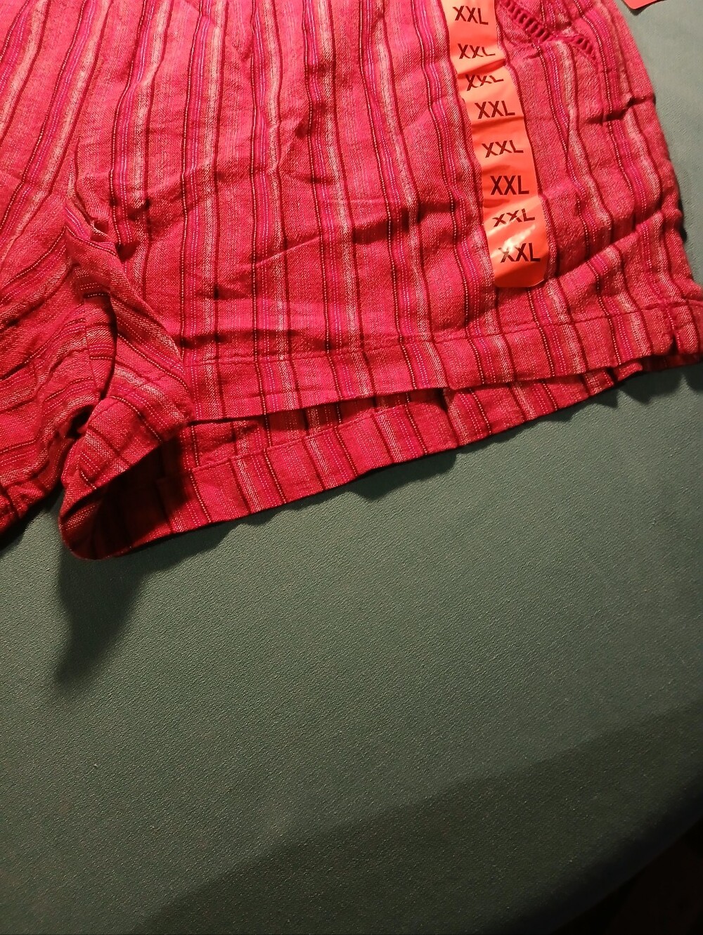 Briggs Women's Shorts XXL Red Stripes Draw String Waist Linen Blend Short NWT - Picture 7 of 12